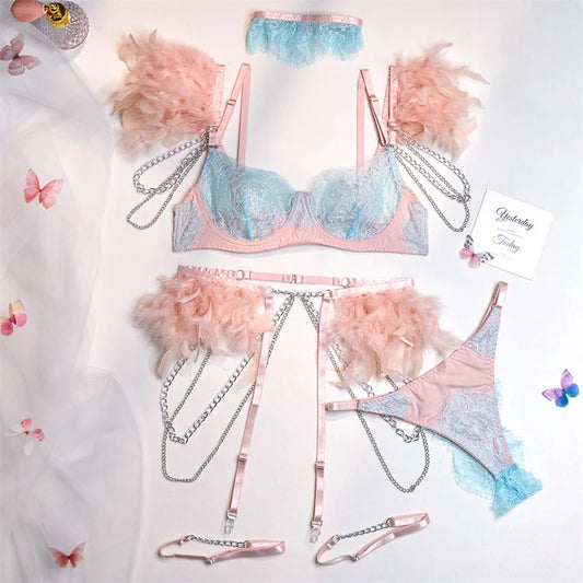 Feather and Lace 4pc Set