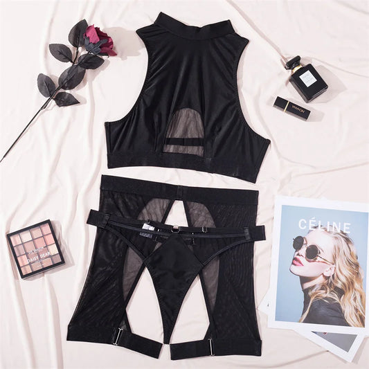 Transparent Shape Wear Lingerie 3pcs Set