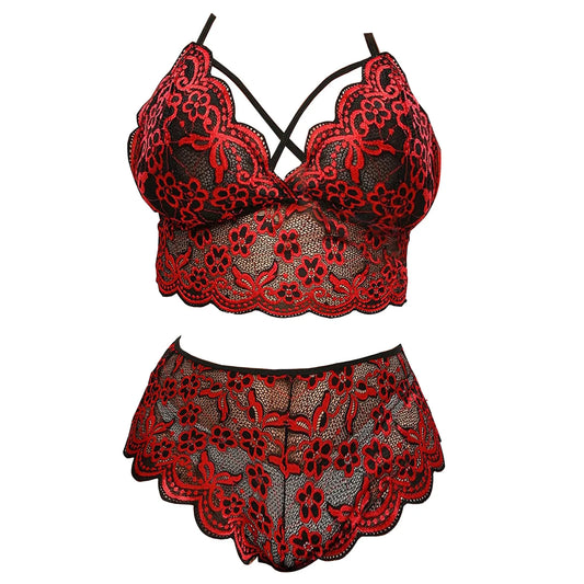 2pc Lace Sleepwear (halter top/boy shorts)